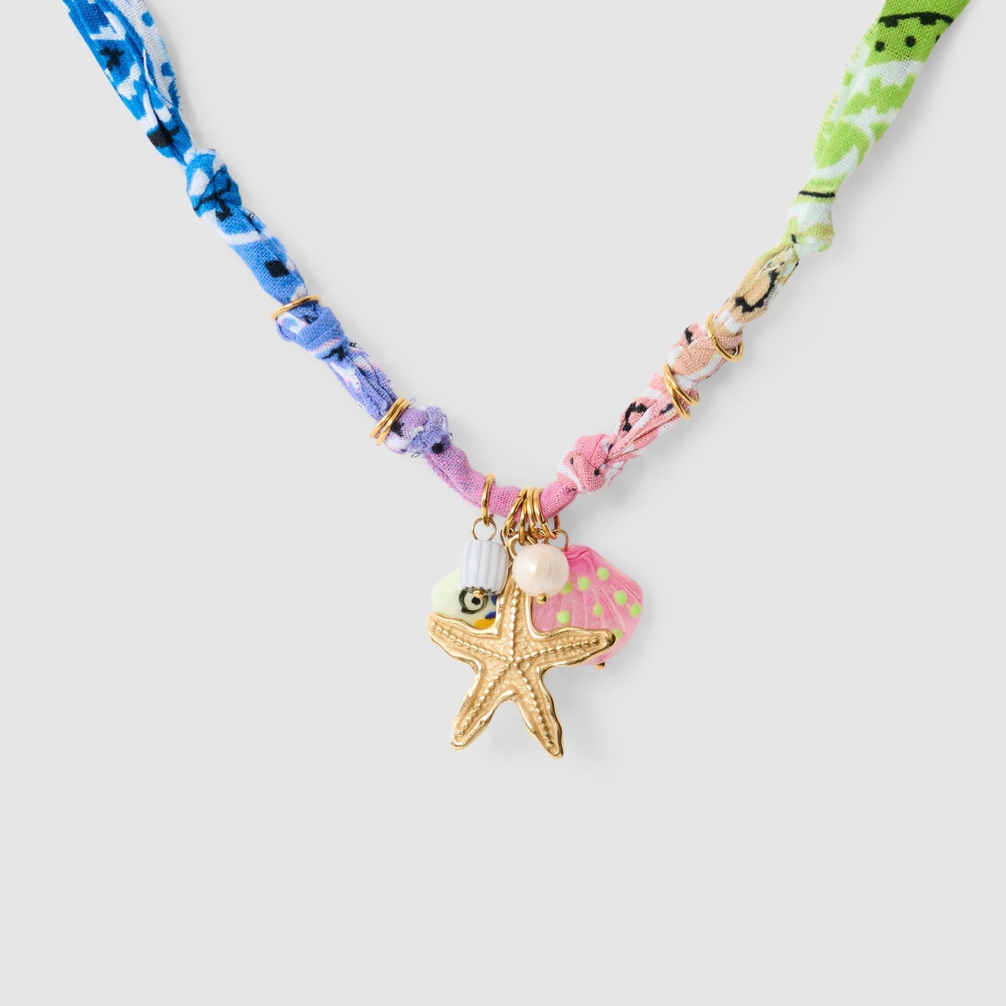 Fashionable Colorful Rope Sea Star Shell Necklace