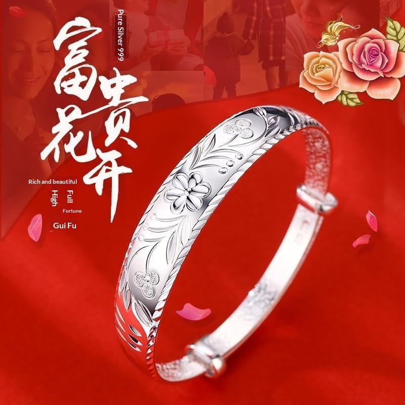 S999 Sterling Silver Womens Silver Bracelet