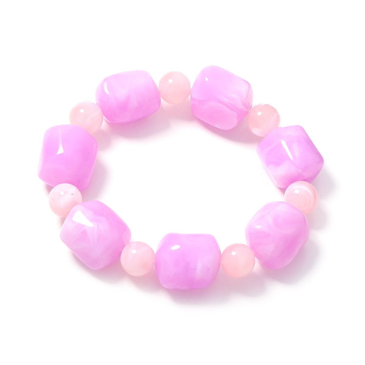 Macaron Gradient Square Beaded Bracelet Dopamine-Boosting And Fresh For Women