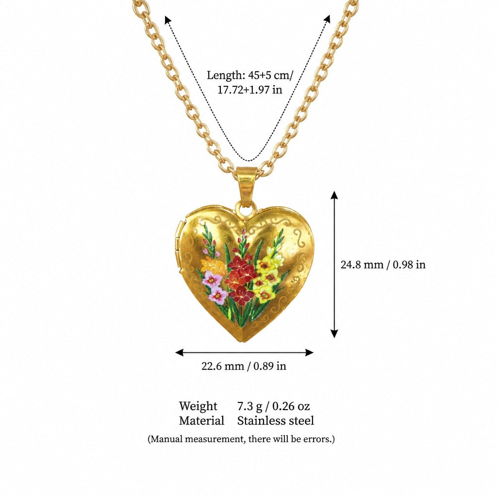 December Blossom Heart Shaped Openable Necklace