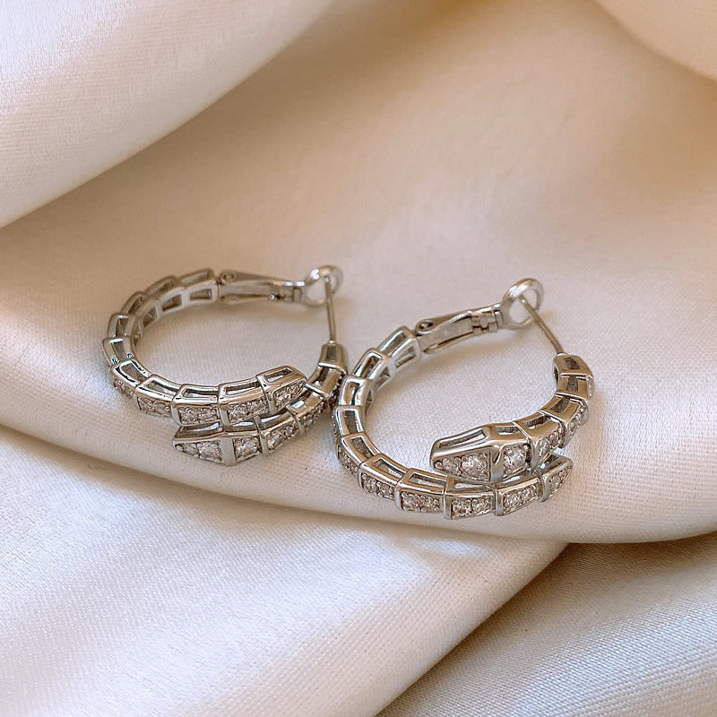 All Match Retro Crystal Fringe Earrings Women 925 Silver Pin Rhombus Tassel Fashion Jewelry
