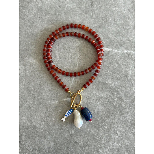 Natural Stone Beaded Layering Necklace