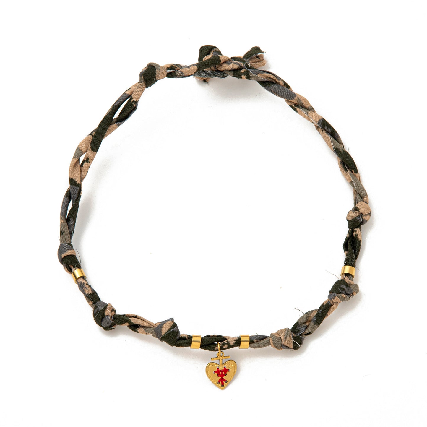 Stainless Steel Rope Multicolor Heart Pendant Necklace