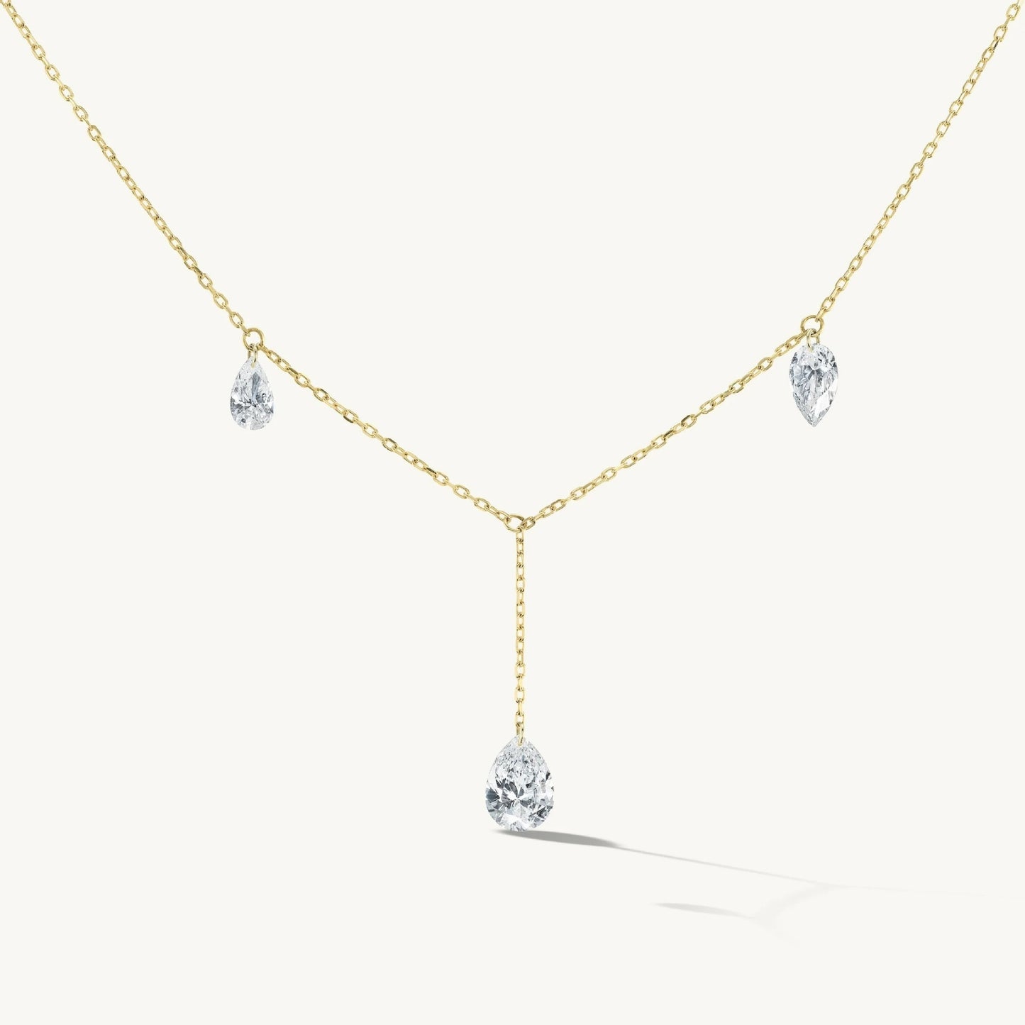 Water-drop Diamond Tassel Multi-stone Water-drop Diamond Staggered Tassel Necklace