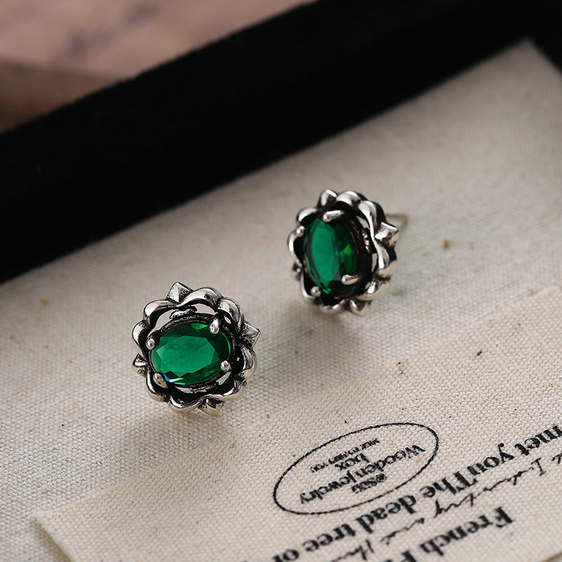 Niche Heavy Industry Zircon Stud Earrings For Women Luxury Fashion Personality Versatile Jewelry