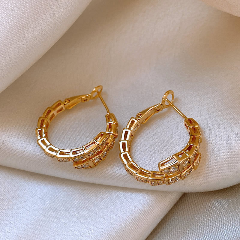 Fashion Vintage Crystal Tassel Earrings Women Silver Needle Diamond Shape Versatile Jewelry