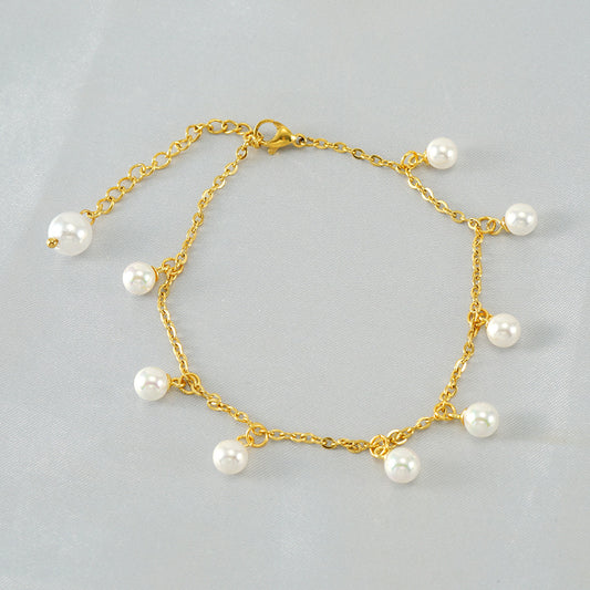Pearl Tassel Chain Bracelet