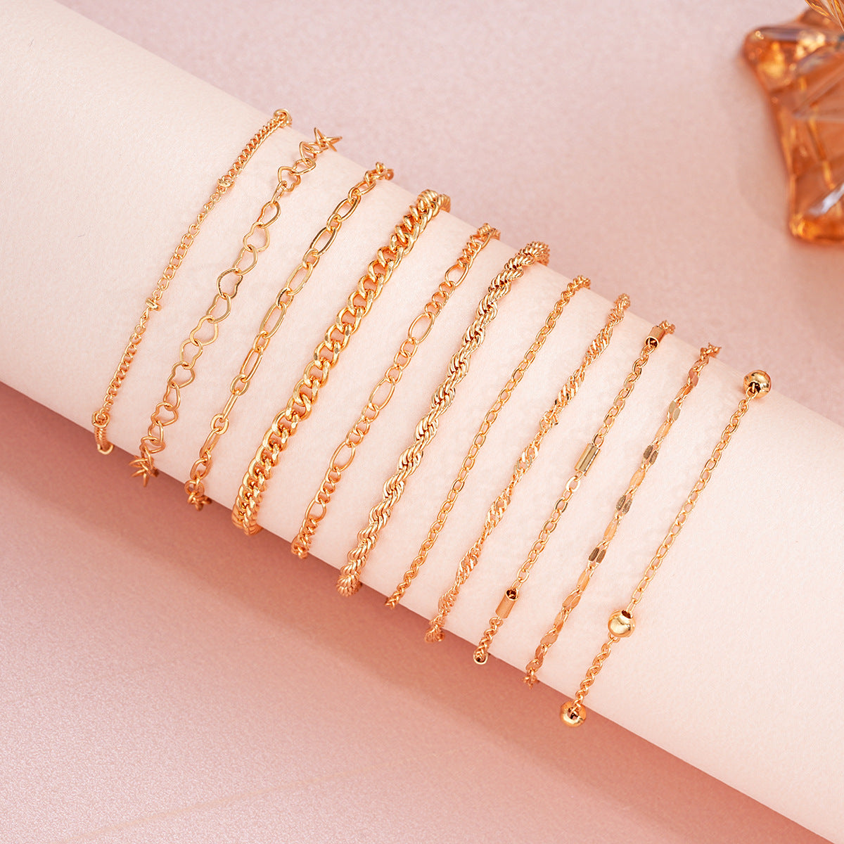 European And American Hollow Heart Cable Chain Bracelet