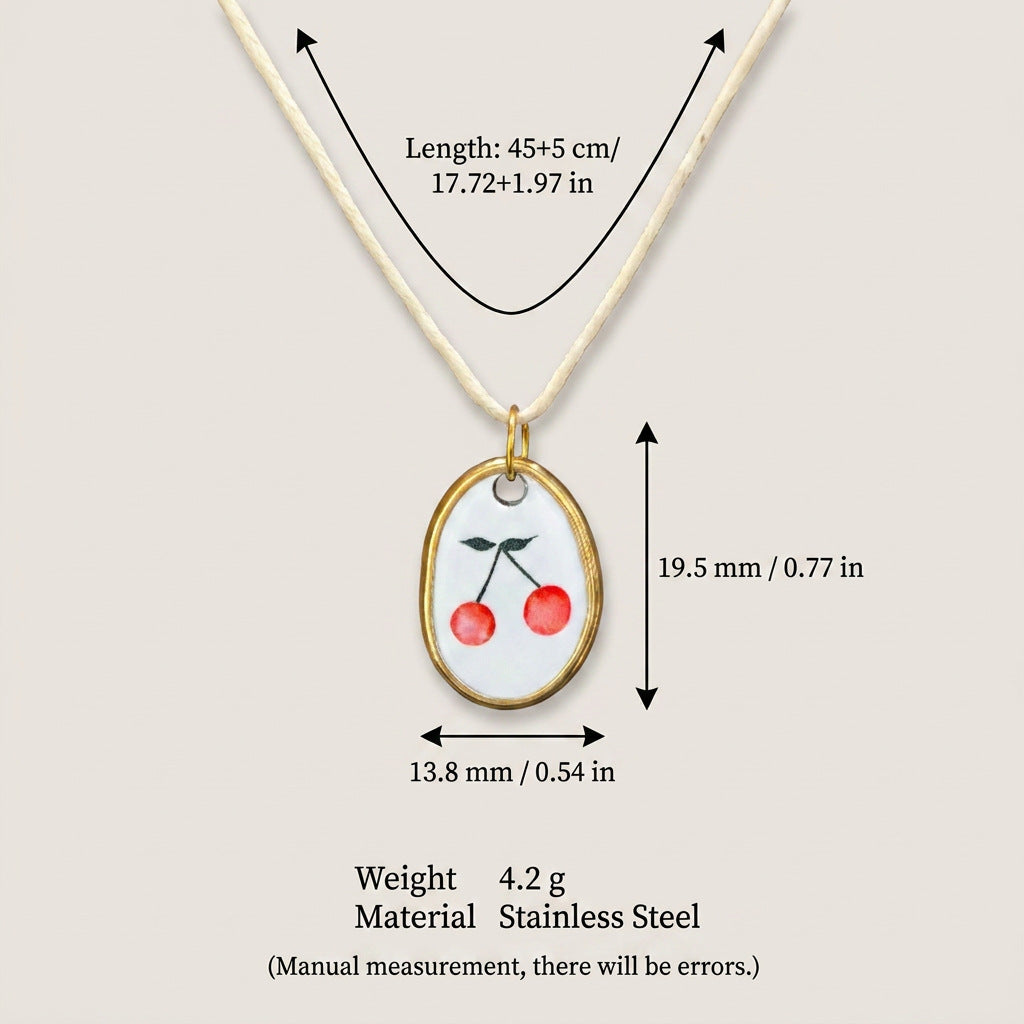 Retro-style Rabbit And Floral Print Pendant Necklace