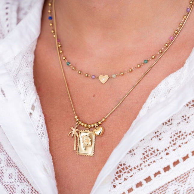 Stainless Steel Cool Coconut Tree Necklace