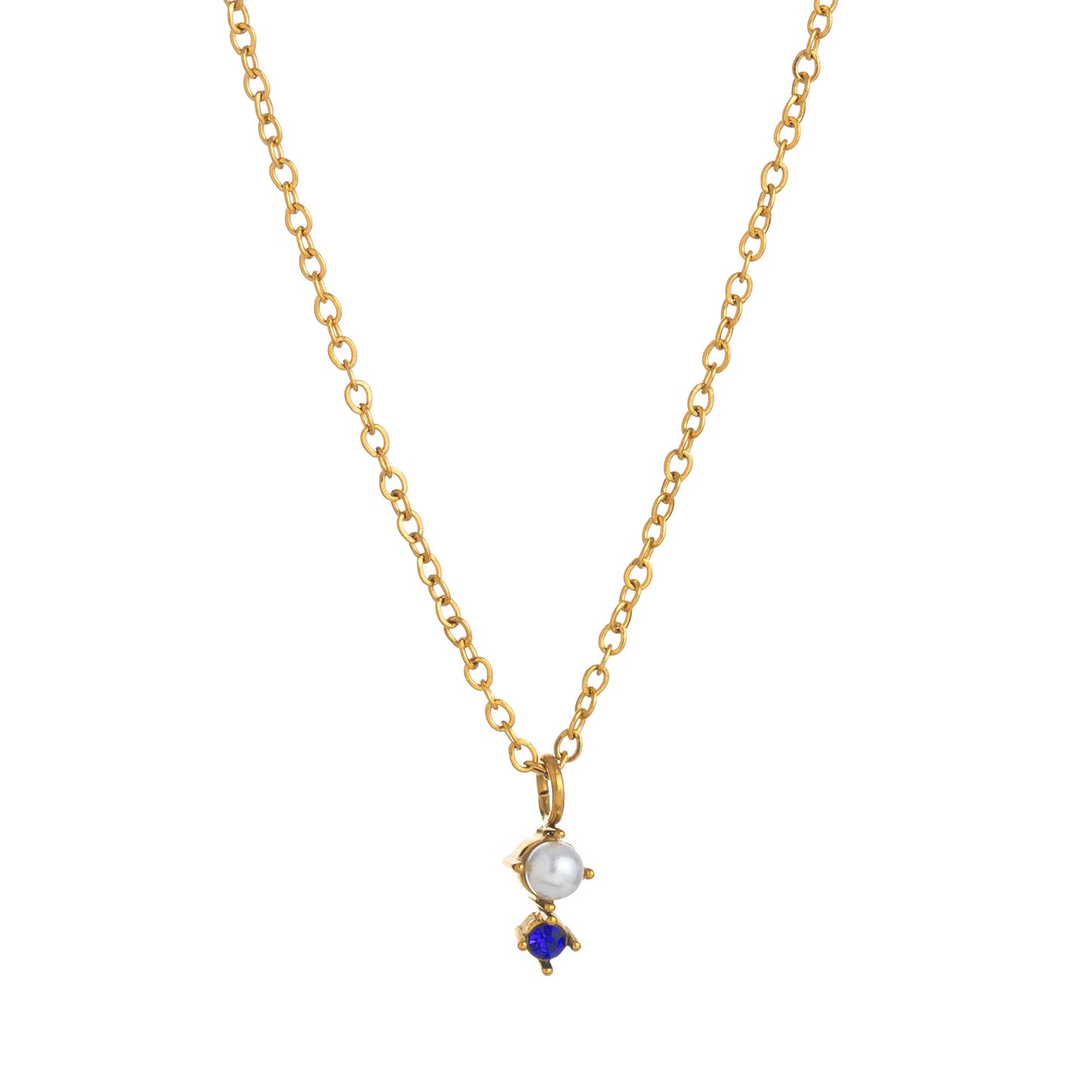 Titanium Steel 12 Birthstone Zircon Womens Necklace