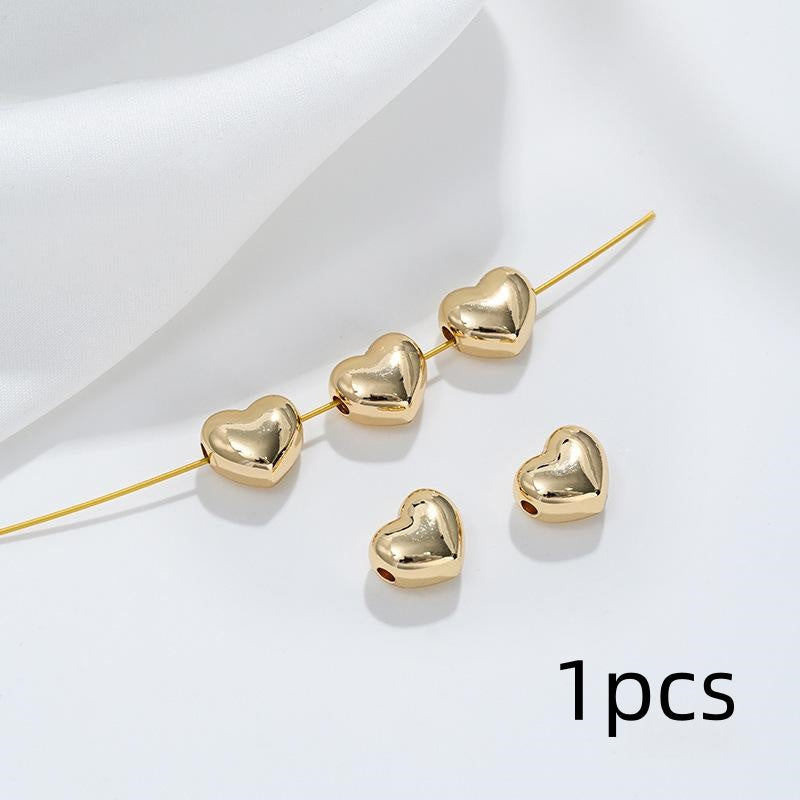 Double-sided Through-hole Heart Spacer Pendant For DIY Bracelet Jewelry