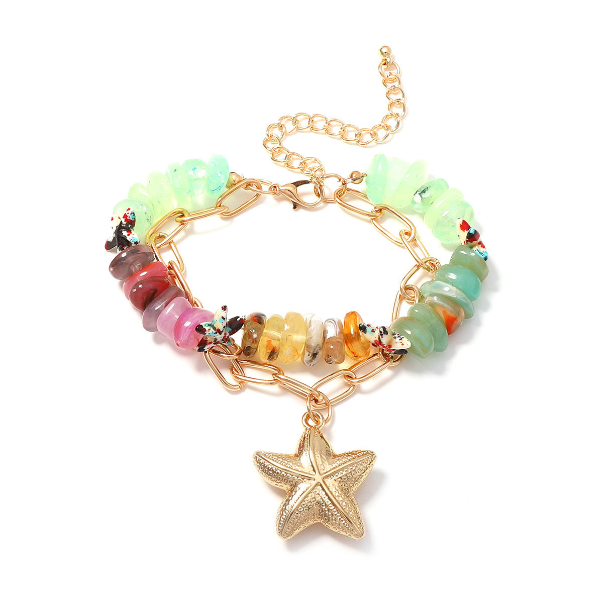 Summer Beach-Style Ombre Beaded Double-Layer Bracelet For Women