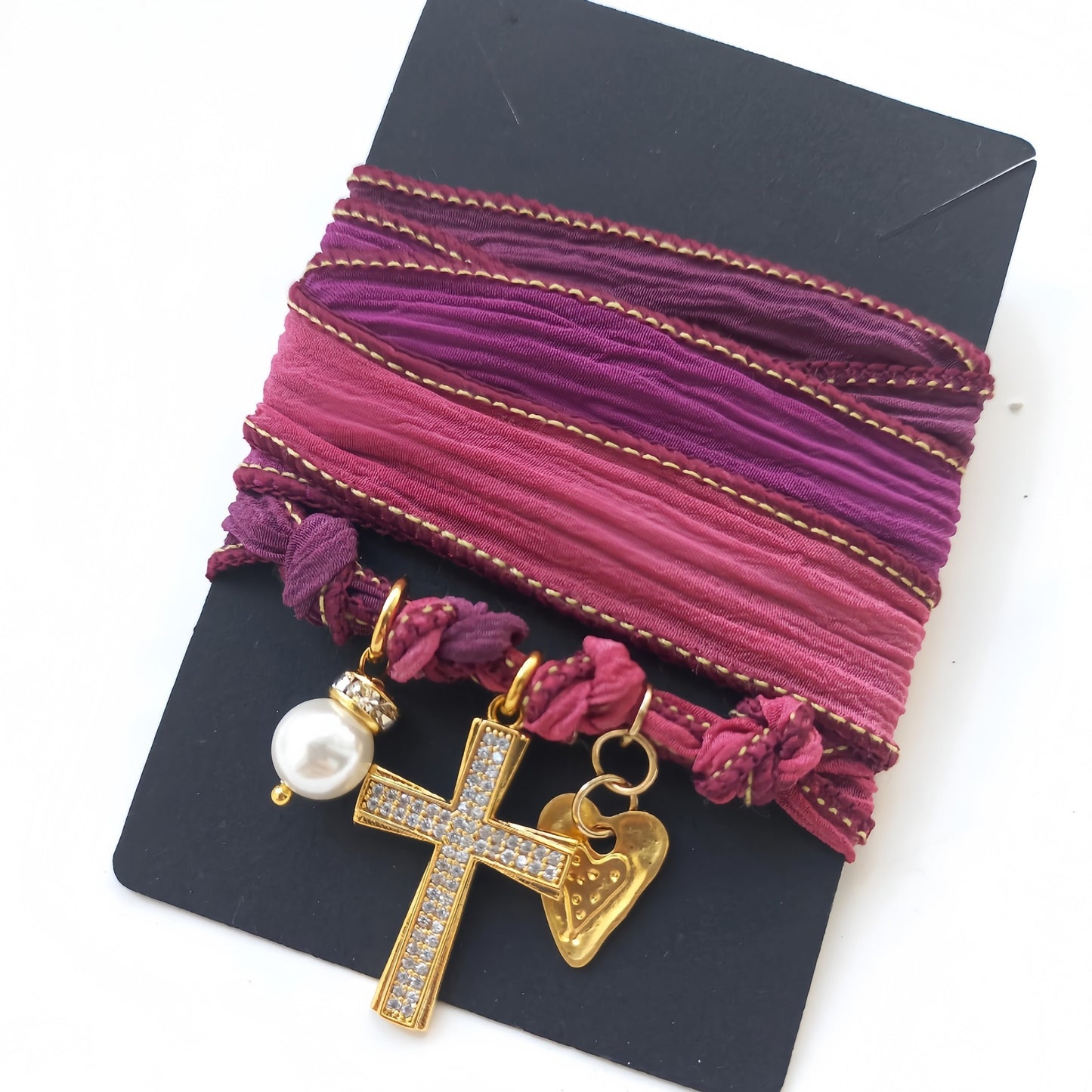 New Ribbon-strand Root-yarn Heart-shaped Necklace Pendant