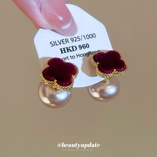 Floral Crystal Drop Earrings
