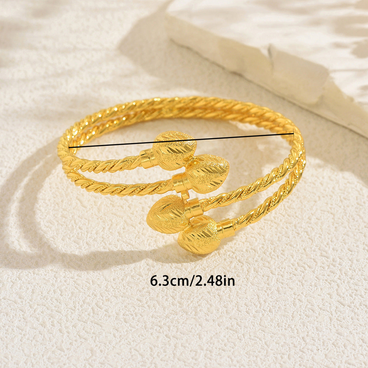 New Arrival Cross-border Light Luxury European American Women Hand Jewelry, Geometric Round Ball Design Premium Texture Cuff Bangle, Niche Versatile Daily Bracelet For Ladies