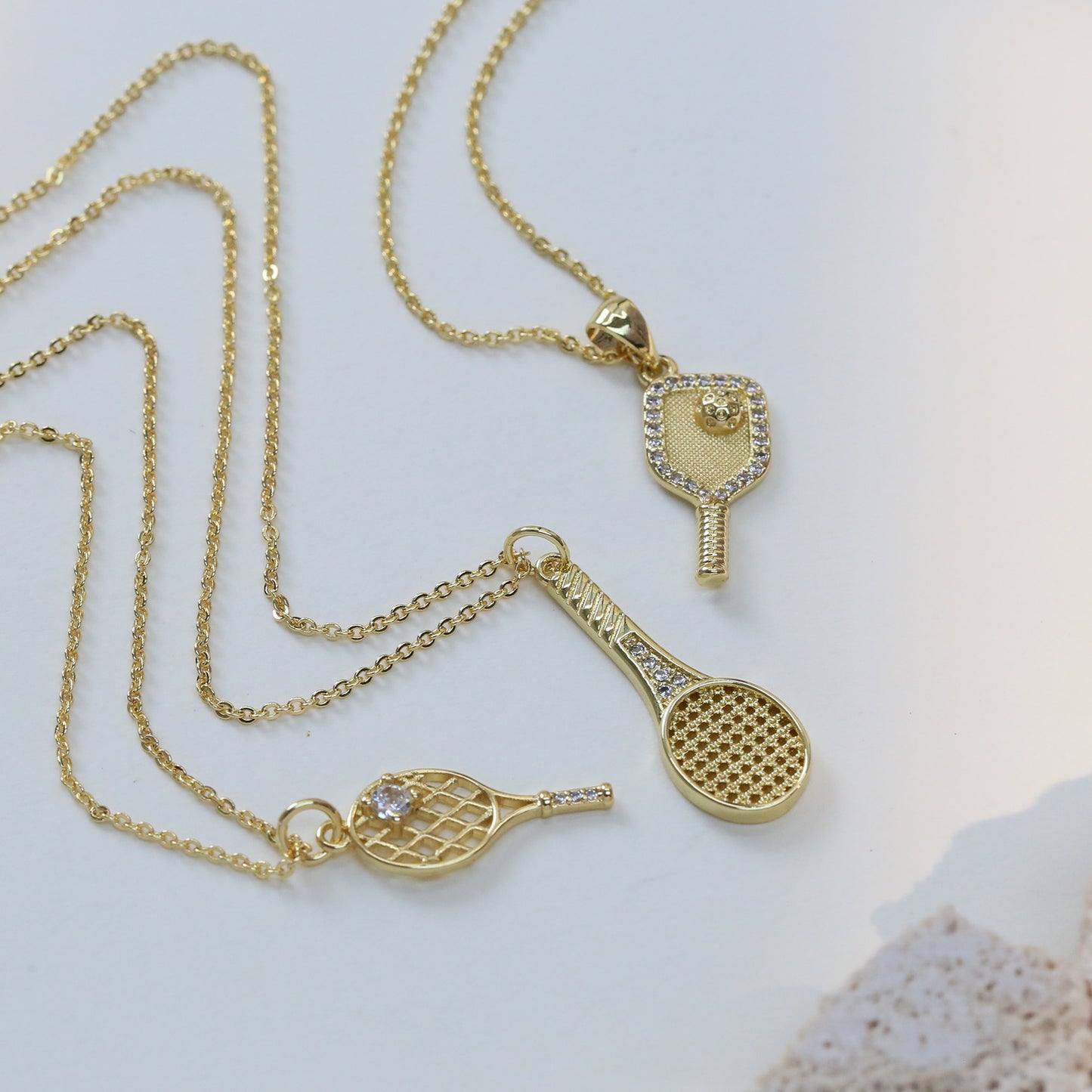 18k Gold Zirconia Sporty style Small Pendant Necklace