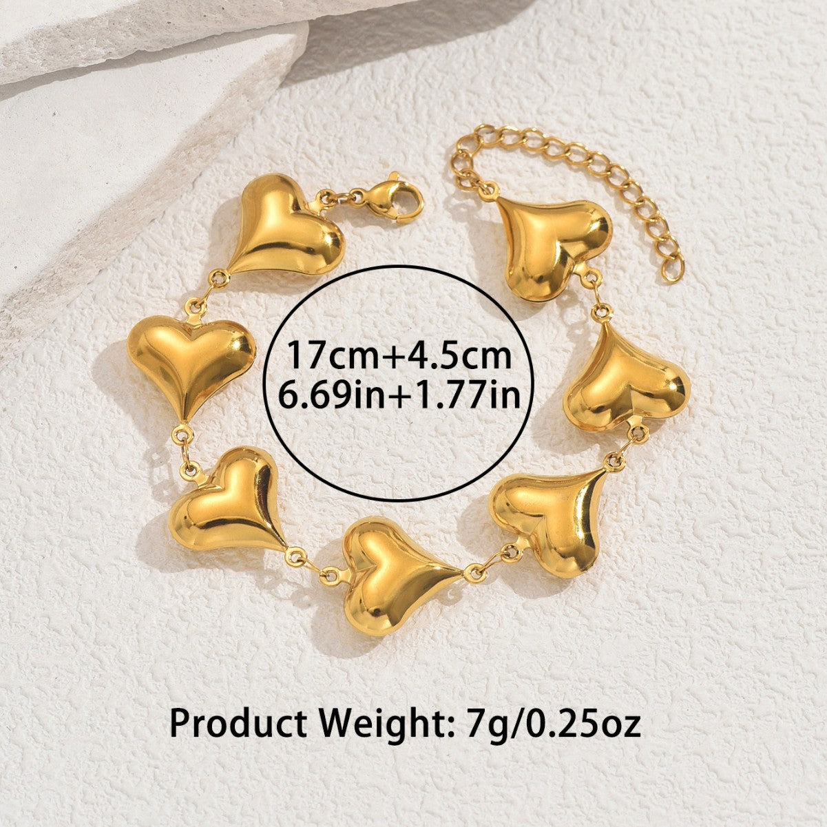 Cross-border European American Women Hand Jewelry, Niche Electroplated Metal Heart Shape Design Cuff Bracelet, Premium Versatile Daily Wrist Ornaments For Ladies