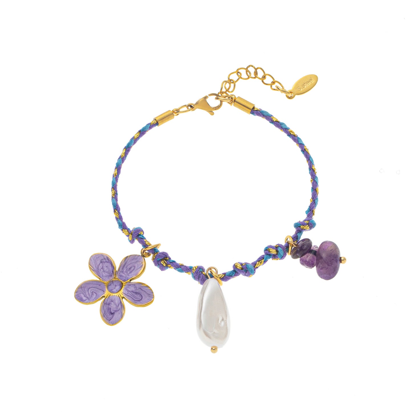 New Handmade Colorful Braided Rope Titanium Steel Bracelet For Women