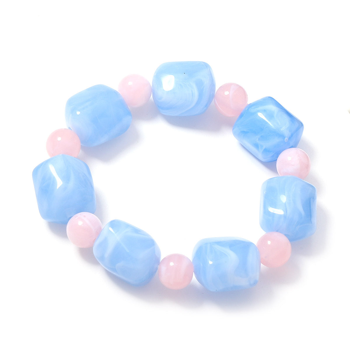 Macaron Gradient Square Beaded Bracelet Dopamine-Boosting And Fresh For Women