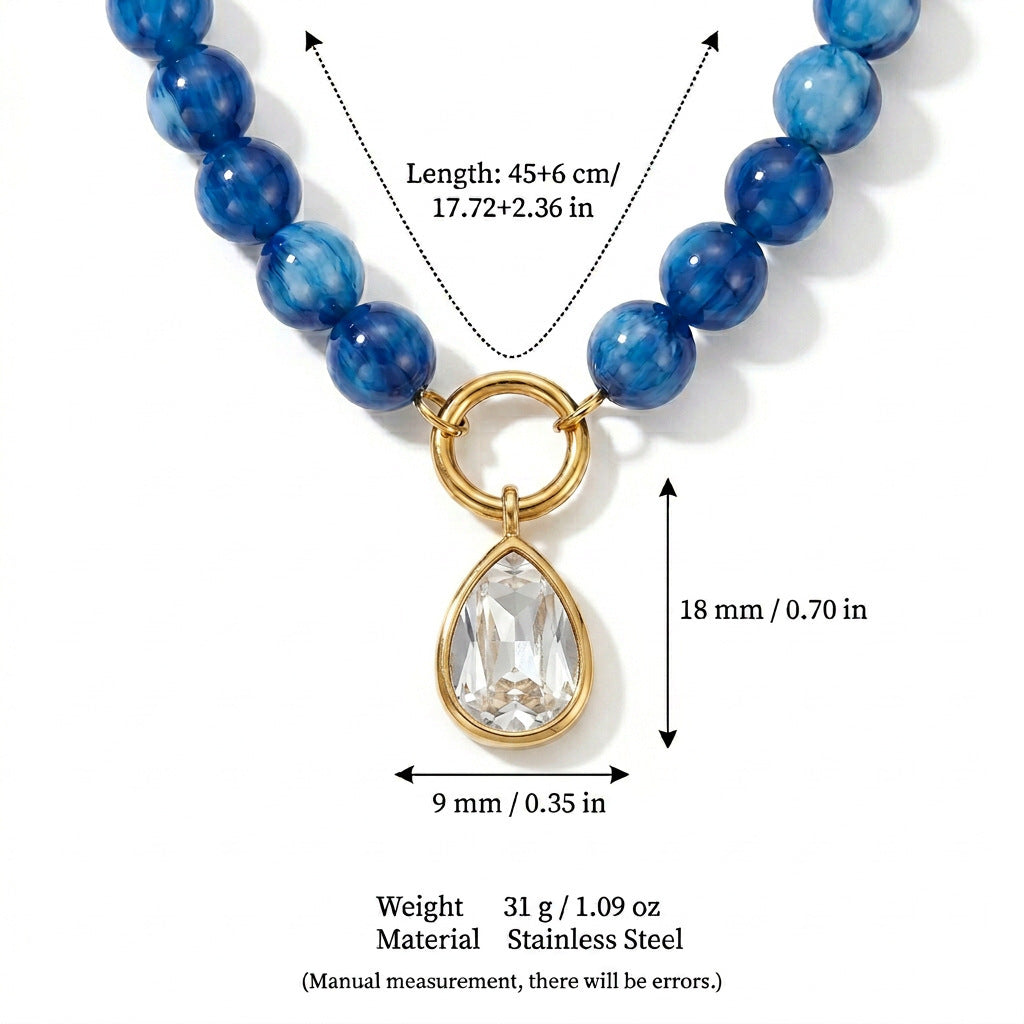 New Arrival Beaded Zircon Necklace Made Of Stainless Steel