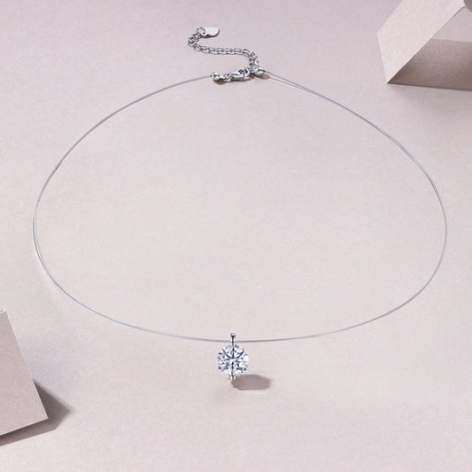 S925 Silver Diamond Halo Necklace