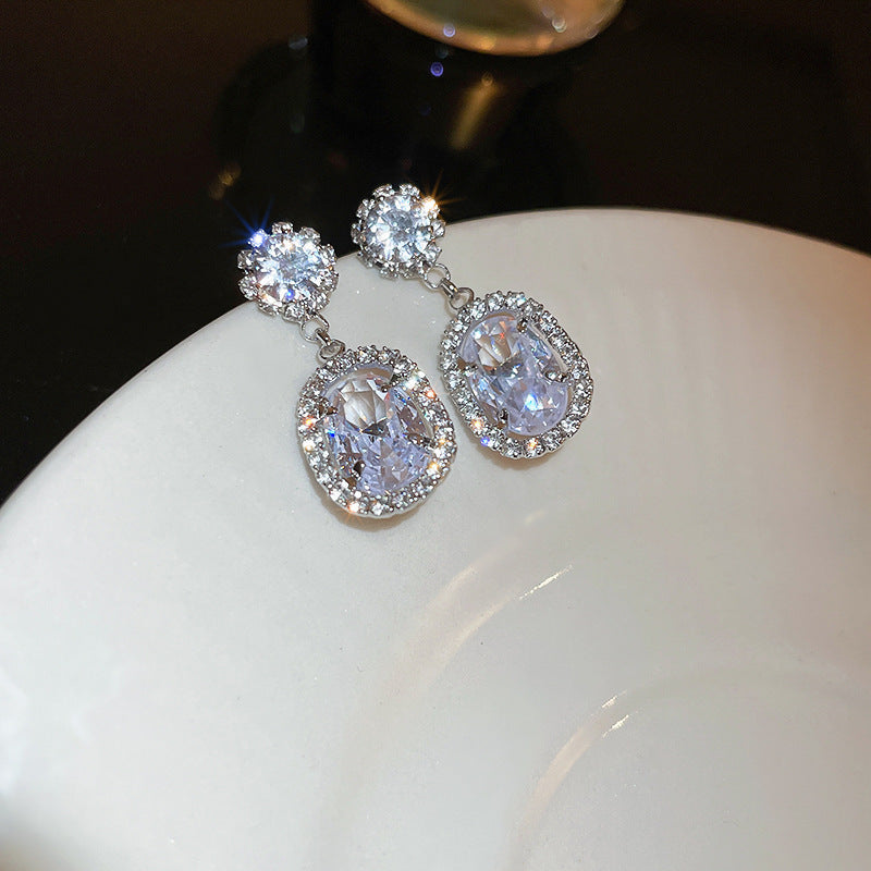 Abstract Geometric Earrings For Women Vintage Rhinestone Drop Pendant Niche Design