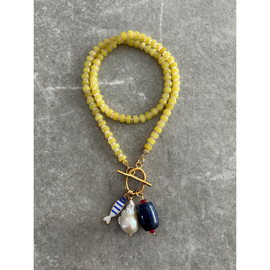 Natural Stone Beaded Layering Necklace