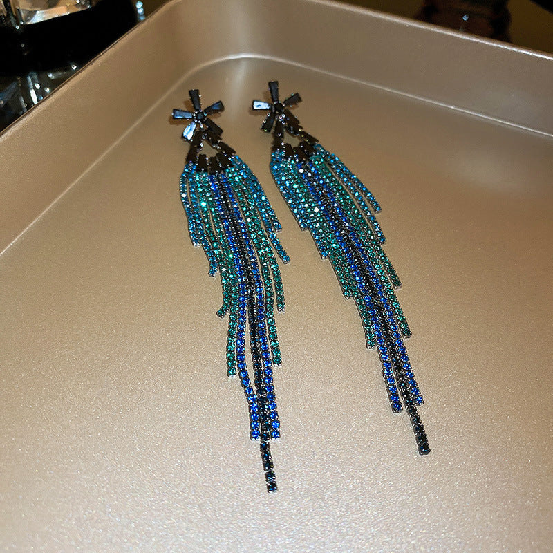 Vintage Crystal Pendant Earrings For Women Geometric Retro Studs Rhinestone Premium Gift