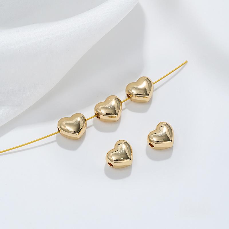 Double-sided Through-hole Heart Spacer Pendant For DIY Bracelet Jewelry