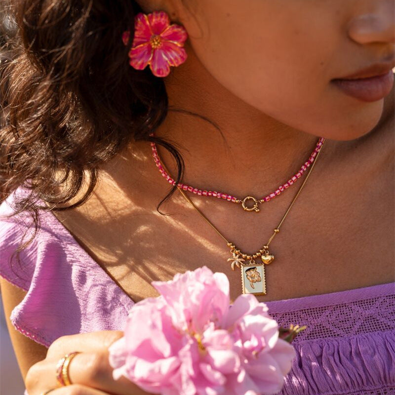 Stainless Steel Cool Coconut Tree Necklace