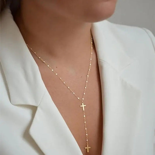 Pearl Chain Y-Necklace with Tassel